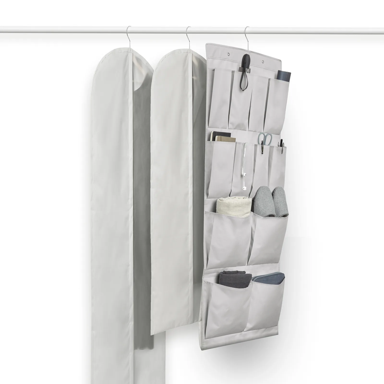 Placard suspendu à usage pour portes - 150 x 45 cm - Gris Rayen 2371.11