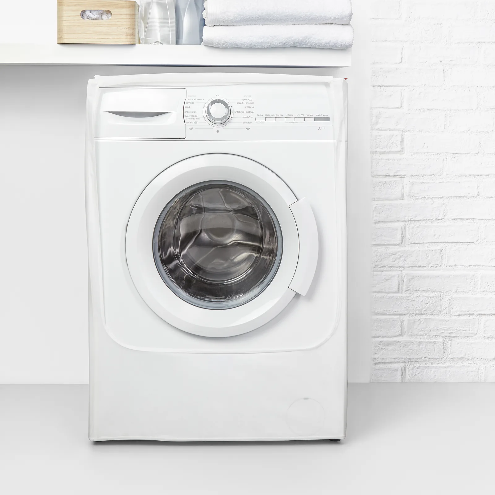 Housse pour machine à laver - 84 x 60 x 60 cm - 2398.11- Blanc opaque Rayen