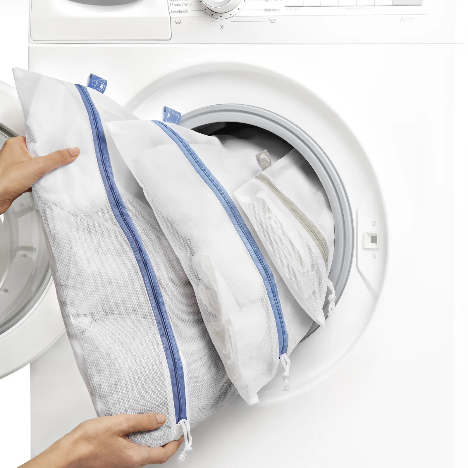 Lot de 3 sacs à linge pour machine à laver - Blanc Rayen 6087.01
