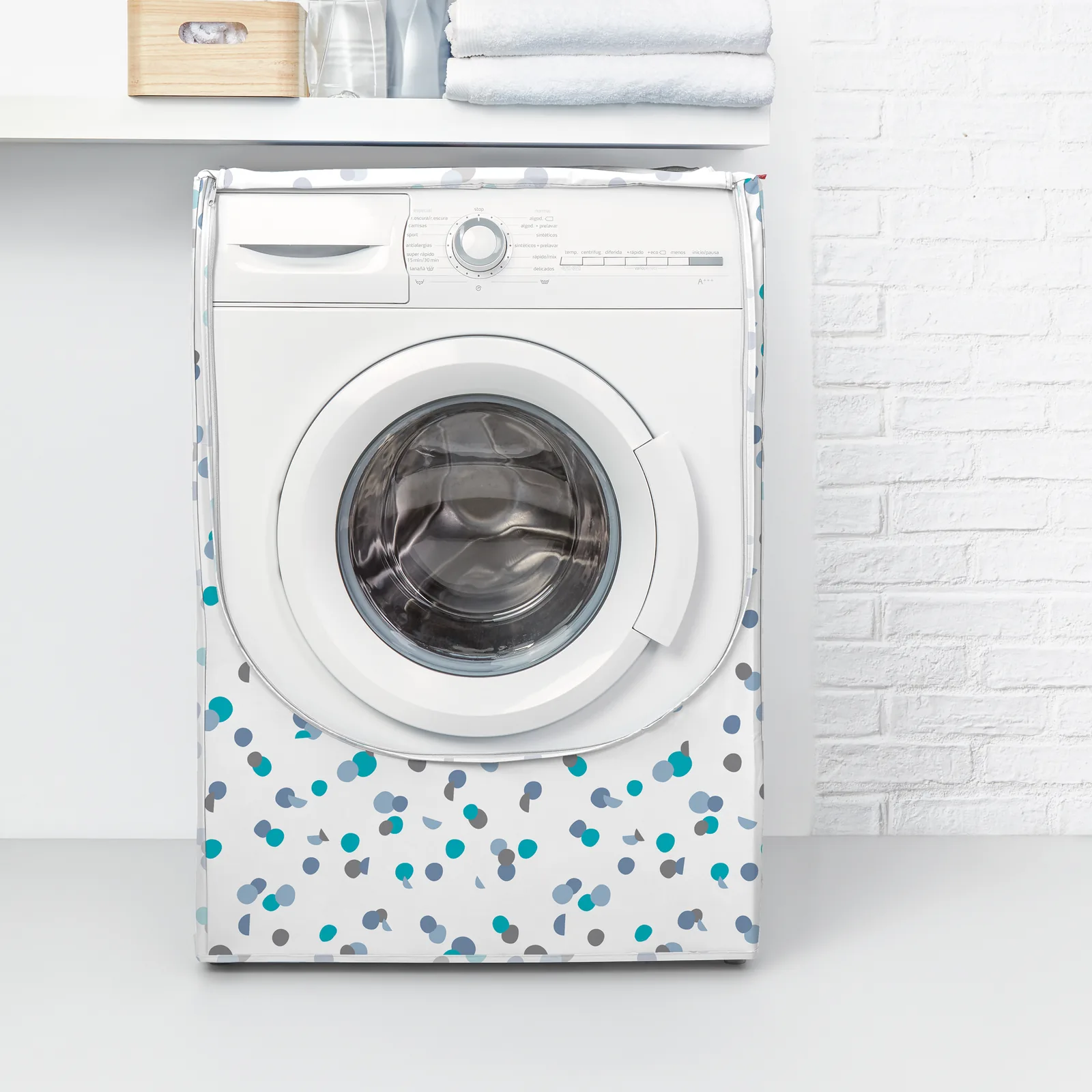 Housse pour machine à laver - 84 x 60 x 60 cm - Turquoise Rayen 2368.12
