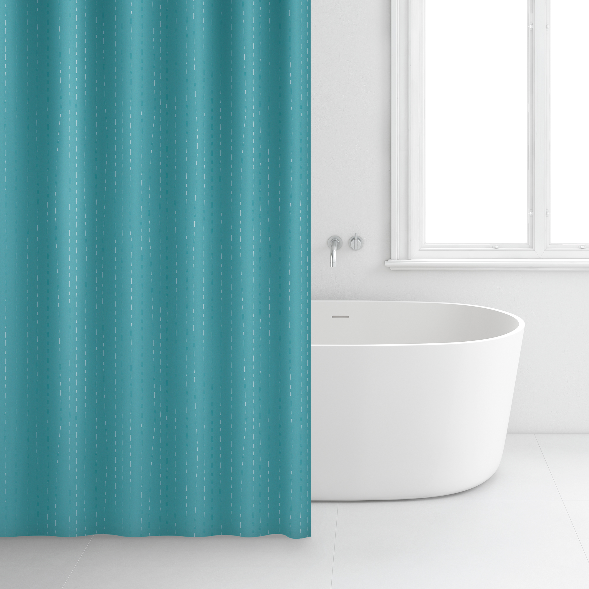 Rideau de salle de bain - 180 x 200 cm - 2349 - Turquoise - Action